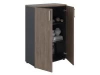 Офисный шкаф NW 1280 закрытый темный орех/антрацит